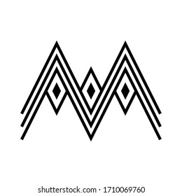 American symbol with indigenous wigwam, mountains