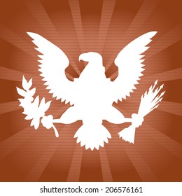 american symbol over brown background vector illustration