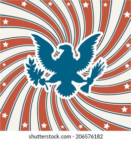 american symbol over  grunge background vector illustration
