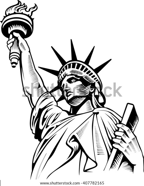 Immagine Vettoriale Stock 407782165 A Tema Simbolo Americano Statua Della Liberta Royalty Free