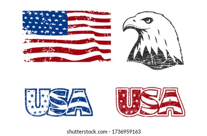 American symbols in grunge style