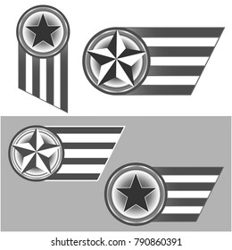 American symbols set black and white vector image