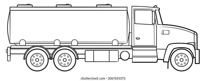 American tank truck - vector illustration of a vehicle.