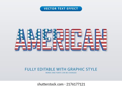 American Text Effect Editable With Graphic Style