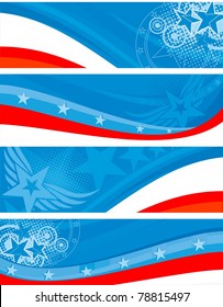 American Theme Horizontal Banners Set