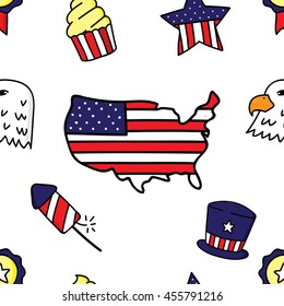 American theme seamless pattern