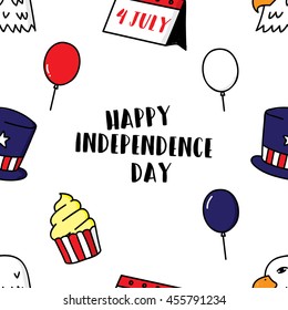 American theme seamless pattern