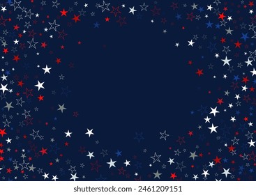 American themed starry border in red white and blue colours
