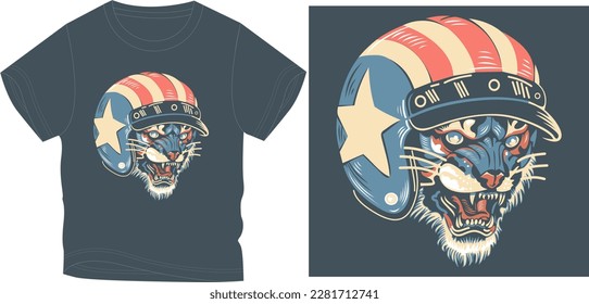 american tiger graphic design vector