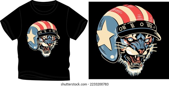 american tiger t shirt graphic design vector illustration digital file