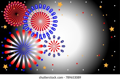 American tone color firework vector