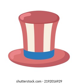 American Top Hat Cartoon Icon Isolated