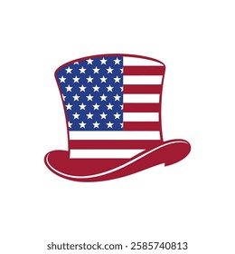 American top hat vector icon design element