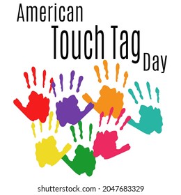 American Touch Tag Day, Idea for poster, banner or flyer, fun child's play vector illustration