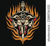 American traditional panther tattoo design