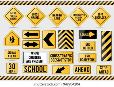 American traffic signs.
Vector illustration of traffic signs. 