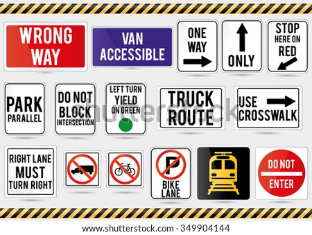 American traffic signs.
Vector illustration of traffic signs. 