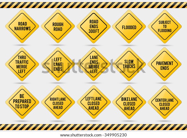 American Traffic Signs Vector Illustration Traffic Stock Vector ...