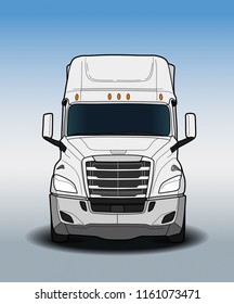 American trailer truck black and white sketch