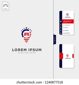 american travel navigator logo template vector illustration free business card design template