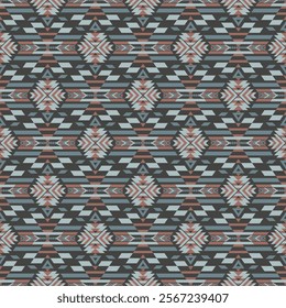 American tribal ethnic native pattern seamless.Traditional Navajo,Aztec,Apache,Southwest and Mexican style fabric pattern.Abstract vector motif pattern.For fabric,clothing,blanket,woven,wrap,decorate.