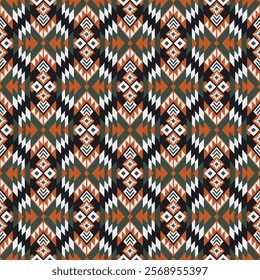 American tribal ethnic native pattern seamless.Traditional Navajo,Aztec,Apache,Southwest and Mexican style fabric pattern.Abstract vector motif pattern.For fabric,clothing,blanket,woven,wrap,decorate.