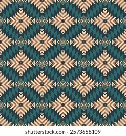 American tribal ethnic native pattern seamless.Traditional Navajo,Aztec,Apache,Southwest and Mexican style fabric pattern.Abstract vector motif pattern.For fabric,clothing,blanket,woven,wrap,decorate.