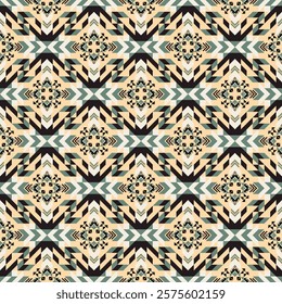 American tribal ethnic native pattern seamless.Traditional Navajo,Aztec,Apache,Southwest and Mexican style fabric pattern.Abstract vector motif pattern.For fabric,clothing,blanket,woven,wrap,decorate.