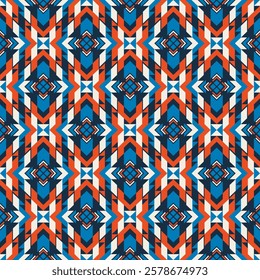 American tribal ethnic native pattern seamless.Traditional Navajo,Aztec,Apache,Southwest and Mexican style fabric pattern.Abstract vector motif pattern.For fabric,clothing,blanket,woven,wrap,decorate.