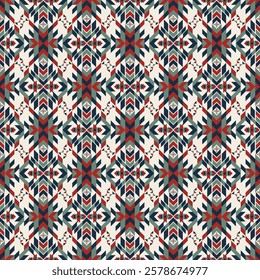 American tribal ethnic native pattern seamless.Traditional Navajo,Aztec,Apache,Southwest and Mexican style fabric pattern.Abstract vector motif pattern.For fabric,clothing,blanket,woven,wrap,decorate.