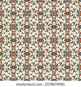 American tribal ethnic native pattern seamless.Traditional Navajo,Aztec,Apache,Southwest and Mexican style fabric pattern.Abstract vector motif pattern.For fabric,clothing,blanket,woven,wrap,decorate.