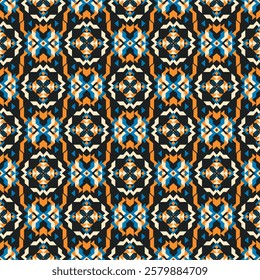 American tribal ethnic native pattern seamless.Traditional Navajo,Aztec,Apache,Southwest and Mexican style fabric pattern.Abstract vector motif pattern.For fabric,clothing,blanket,woven,wrap,decorate.