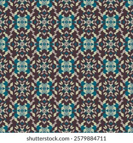 American tribal ethnic native pattern seamless.Traditional Navajo,Aztec,Apache,Southwest and Mexican style fabric pattern.Abstract vector motif pattern.For fabric,clothing,blanket,woven,wrap,decorate.