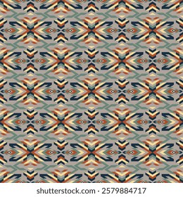 American tribal ethnic native pattern seamless.Traditional Navajo,Aztec,Apache,Southwest and Mexican style fabric pattern.Abstract vector motif pattern.For fabric,clothing,blanket,woven,wrap,decorate.