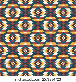 American tribal ethnic native pattern seamless.Traditional Navajo,Aztec,Apache,Southwest and Mexican style fabric pattern.Abstract vector motif pattern.For fabric,clothing,blanket,woven,wrap,decorate.