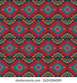 Padrão nativo étnico americano sem emenda.Tradicional Navajo,Asteca,Apache,Sudoeste e estilo mexicano padrão de tecido.Motivo vetorial abstrato pattern.For tecido,roupas,cobertor,tecido,envoltório,decorar.