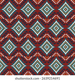American tribal ethnic native pattern seamless.Traditional Navajo,Aztec,Apache,Southwest and Mexican style fabric pattern.Abstract vector motif pattern.For fabric,clothing,blanket,woven,wrap,decorate.