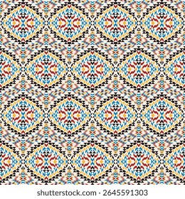 Padrão nativo étnico americano sem emenda.Tradicional Navajo,Asteca,Apache,Sudoeste e estilo mexicano padrão de tecido.Motivo vetorial abstrato pattern.For tecido,roupas,cobertor,tecido,envoltório,decorar.