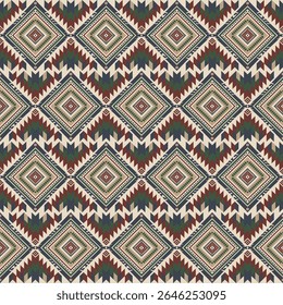 Padrão nativo étnico americano sem emenda.Tradicional Navajo,Asteca,Apache,Sudoeste e estilo mexicano padrão de tecido.Motivo vetorial abstrato pattern.For tecido,roupas,cobertor,tecido,envoltório,decorar.