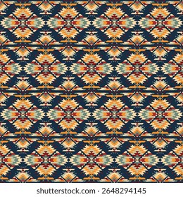 Padrão nativo étnico americano sem emenda.Tradicional Navajo,Asteca,Apache,Sudoeste e estilo mexicano padrão de tecido.Motivo vetorial abstrato pattern.For tecido,roupas,cobertor,tecido,envoltório,decorar.