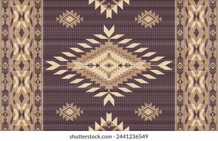 American tribal ethnic native pattern.Traditional Navajo,Aztec,Apache,Southwest and Mexican style fabric pattern.Abstract vector motifs pattern.For fabric,clothing,blanket,carpet,woven,wrap,decoration