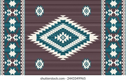 American tribal ethnic native pattern.Traditional Navajo,Aztec,Apache,Southwest and Mexican style fabric pattern.Abstract vector motifs pattern.For fabric,clothing,blanket,carpet,woven,wrap,decoration