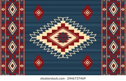 American tribal ethnic native pattern.Traditional Navajo,Aztec,Apache,Southwest and Mexican style fabric pattern.Abstract vector motifs pattern.For fabric,clothing,blanket,carpet,woven,wrap,decoration