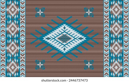 American tribal ethnic native pattern.Traditional Navajo,Aztec,Apache,Southwest and Mexican style fabric pattern.Abstract vector motifs pattern.For fabric,clothing,blanket,carpet,woven,wrap,decoration