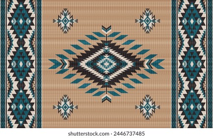 American tribal ethnic native pattern.Traditional Navajo,Aztec,Apache,Southwest and Mexican style fabric pattern.Abstract vector motifs pattern.For fabric,clothing,blanket,carpet,woven,wrap,decoration