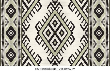 Patrón de tela de estilo tradicional navajo, azteca, apache, suroeste y mexicano. Patrón de motivos de Vector Abstractas. Para tela, ropa, manta, alfombra, tejido, envoltura, decoración