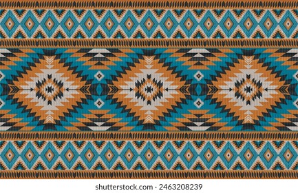 American tribal ethnic native pattern.Traditional Navajo,Aztec,Apache,Southwest and Mexican style fabric pattern.Abstract vector motifs pattern.For fabric,clothing,blanket,carpet,woven,wrap,decoration