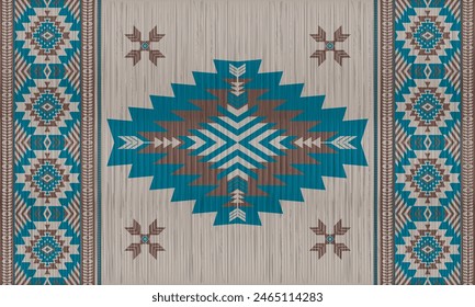 American tribal ethnic native pattern.Traditional Navajo,Aztec,Apache,Southwest and Mexican style fabric pattern.Abstract vector motifs pattern.For fabric,clothing,blanket,carpet,woven,wrap,decoration