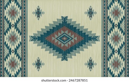 American tribal ethnic native pattern.Traditional Navajo,Aztec,Apache,Southwest and Mexican style fabric pattern.Abstract vector motifs pattern.For fabric,clothing,blanket,carpet,woven,wrap,decoration
