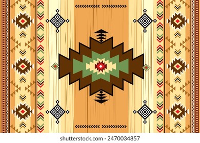 American tribal ethnic native pattern.Traditional Navajo,Aztec,Apache,Southwest and Mexican style fabric pattern.Abstract vector motifs pattern.For fabric,clothing,blanket,carpet,woven,wrap,decoration